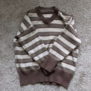 Comfy Brown Striped Sweater